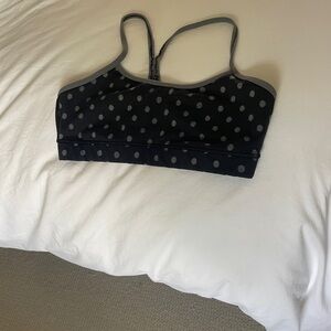 Lulu Lemon black and grey polka dot sport bra